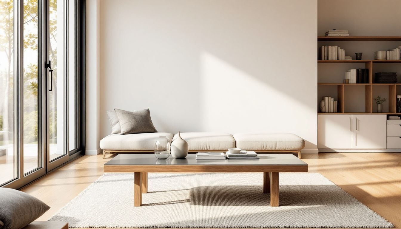 A cozy living room featuring a stylish coffee table that enhances the space.